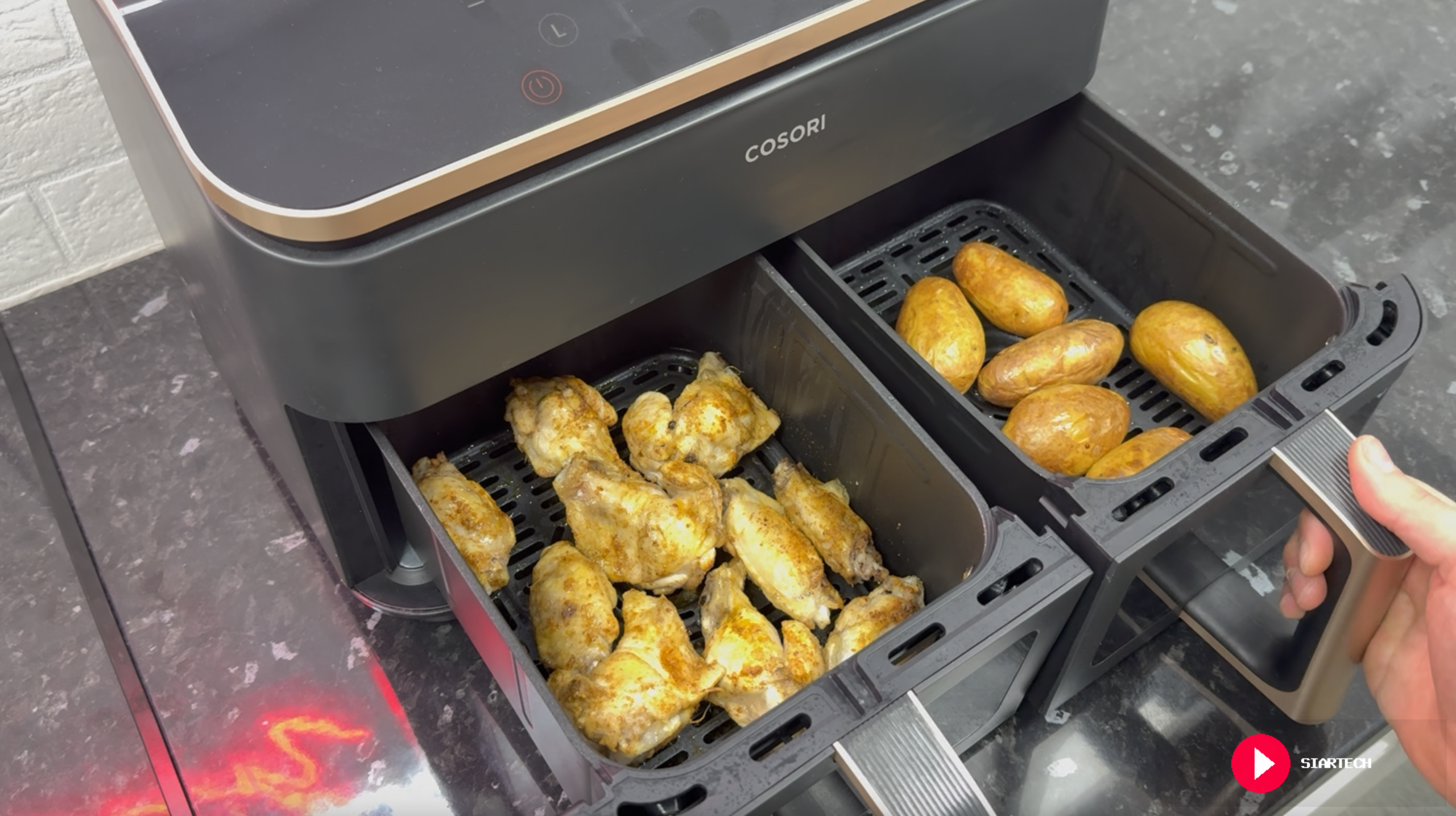 Cosori Dual Basket - capacidad