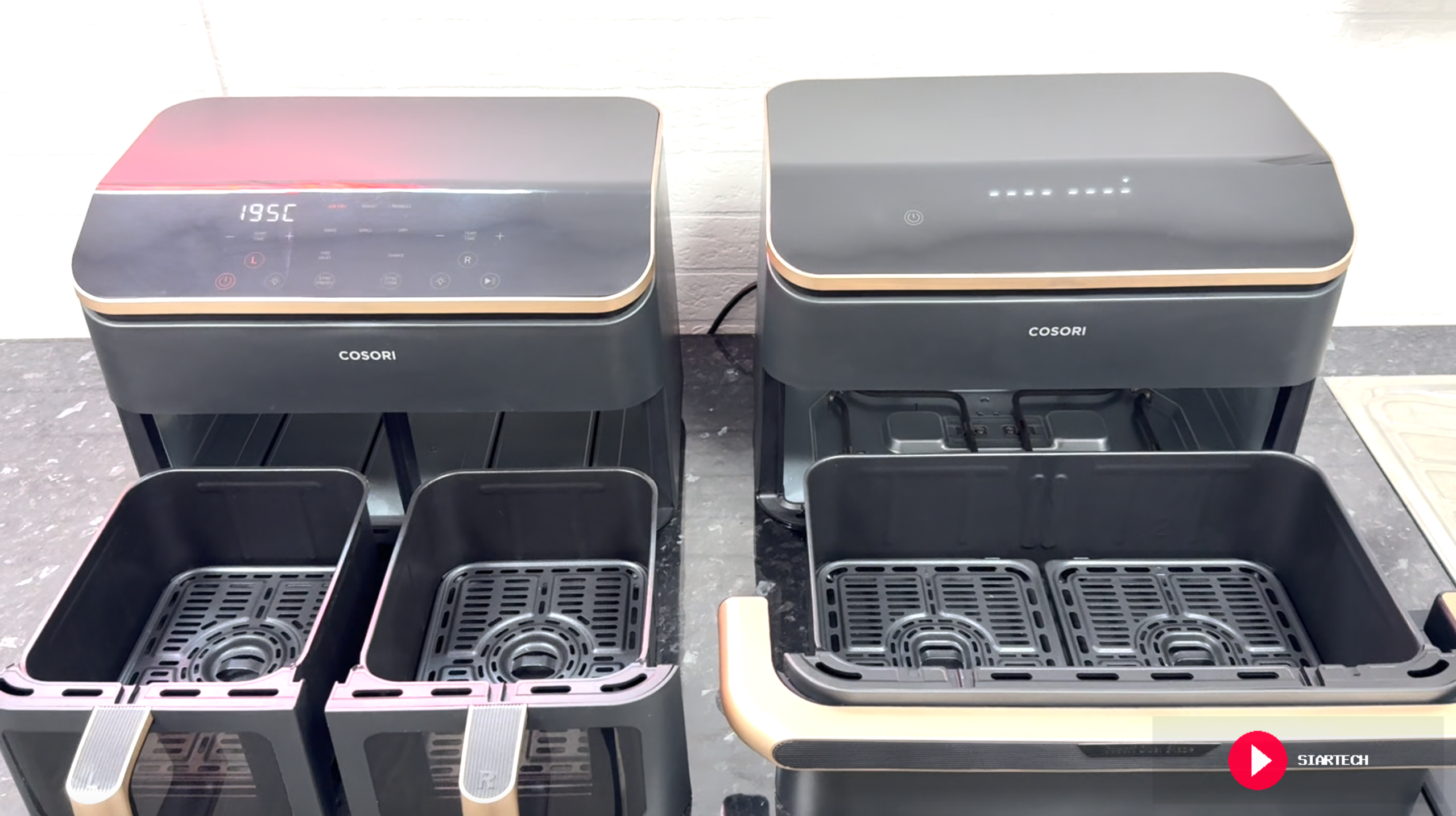 Cosori Dual Basket vs Cosori DualBlaze TwinFry: cubetas y capacidad