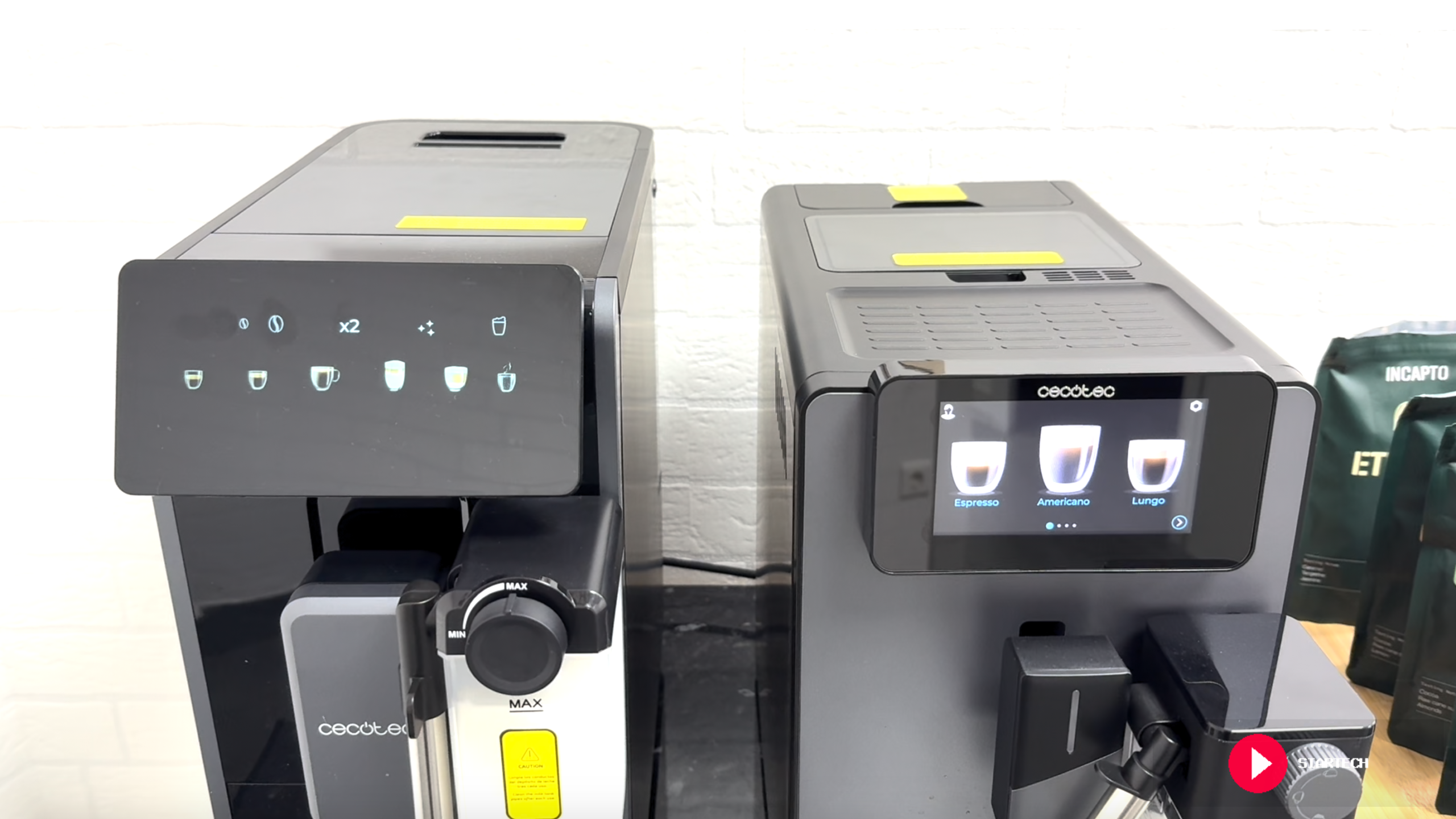 Cremmaet Latte vs Cremmaet Lungo Latte: pantalla y controles